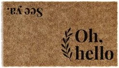 Barnyard Designs 'Oh Hello, See Ya' Doormat Welcome Mat For Outdoors, Large Front Door Entrance Mat, 30x17, Brown -Safavieh Furniture 515OOPnVAlL. AC