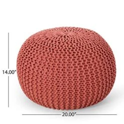 Christopher Knight Home Nahunta Pouf, Coral 14 Christopher Knight Home Nahunta Pouf, Coral -Safavieh Furniture 515XLGNWBnL