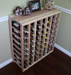 Creekside 56 Bottle Table Wine Rack (Redwood) By Creekside - Exclusive 12 Inch Deep Design Conceals Entire Wine Bottles. Hand-sanded To Perfection!, Redwood