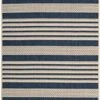 SAFAVIEH Courtyard Collection 2' X 3'7" Navy/Beige CY6062 Stripe Indoor/ Outdoor-Waterproof Easy-Cleaning Patio Backyard Mudroom Accent-Rug
