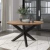 Lexicon Mazey Round Dining Table, Espresso & Natural/Black