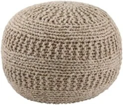 Signature Design By Ashley Latricia Round Knitted Pouf Ottoman, 17 X 17 Inches, Black & White -Safavieh Furniture 516FG1a6GCL. AC