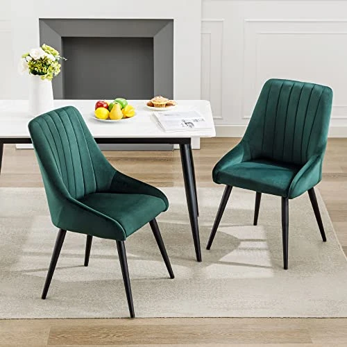Duhome Dining Chairs Accent Chair Set Of 2, Upholstered Tufted Armless Chair Leisure Chair Mid Century High-Back Modern Velvet Chair Side Chair For Dining Room Living Room Bedroom Coffee Dark Green 1 Duhome Dining Chairs Accent Chair Set Of 2, Upholstered Tufted Armless Chair Leisure Chair Mid Century High-Back Modern Velvet Chair Side Chair For Dining Room Living Room Bedroom Coffee Dark Green