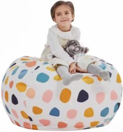 Nobildonna Stuffed Animal Storage Bean Bag Chair Cover Only For Kids Girls Toddler, Large Beanbag Chair Without Filling For Organizing Children Soft Plush Toys -Safavieh Furniture 516V8teNkwL. AC