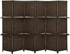 Room Divider Room Screen Divider Wooden Screen Folding Portable Partition Screen Wood With Removable Storage Shelves Colour Brown ,4 Panel/6 Panel (4 Panel) -Safavieh Furniture 516cFl6ysqL. AC