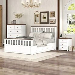 Harper & Bright Designs 3 Pieces Bedroom Set Full Size Platform Bed With Nightstand And Dresser, USB Port, Solid Wood Bedroom Furniture Set Perfect for Kids/Teens/Adults Bedroom (Antique White) 21 Harper & Bright Designs 3 Pieces Bedroom Set Full Size Platform Bed With Nightstand And Dresser, USB Port, Solid Wood Bedroom Furniture Set Perfect for Kids/Teens/Adults Bedroom (Antique White) -Safavieh Furniture 516eDlpDlhL. AC 1