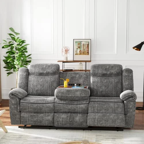 ACME FURNITURE Zubaida Sofa (Glider & Motion) - - 2-Tone Gray Velvet. 5 ACME FURNITURE Zubaida Sofa (Glider & Motion) - - 2-Tone Gray Velvet. - Image 5