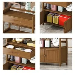 Microwave Oven Rack Storage Rack For Household Use, Living Room, Office, Floor To Floor Storage Of Tea Water Cabinet, Tea Table Side Tea Rack, Kitchen Storage Cabinet Kitchen Storage Rack (Color : Br 7 Microwave Oven Rack Storage Rack For Household Use, Living Room, Office, Floor To Floor Storage Of Tea Water Cabinet, Tea Table Side Tea Rack, Kitchen Storage Cabinet Kitchen Storage Rack (Color : Br -Safavieh Furniture 5172PleNHgL