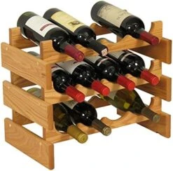 Wooden Mallet 24 Bottle Dakota Display Top Wine Rack, Medium Oak -Safavieh Furniture 5179vjvJpfL. AC