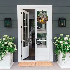 MatureGirl Seasonal Welcome Sign With Interchangeable Front Door Porch Pendant Rainbow Decorations Ball (W, One Size) -Safavieh Furniture 517Qlwl4JES