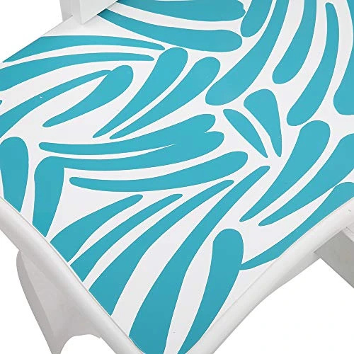 HIYEEONE Kids Vanity, Table And Chair Vanity Set With Three-Fold Mirror, Children Dressing Table Vanity Table Blue Zebra 4 HIYEEONE Kids Vanity, Table And Chair Vanity Set With Three-Fold Mirror, Children Dressing Table Vanity Table Blue Zebra - Image 4