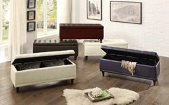 Homelegance Lift Top Storage Bench With Tufted Accents, Beige Fabric -Safavieh Furniture 517m6YlUjFL