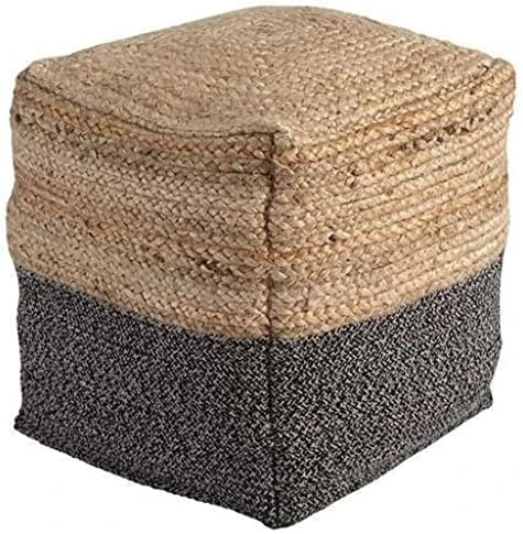 Signature Design By Ashley Sweed Valley Farmhouse Pouf 17.5 X 20.25, Light Brown And Black 6 Signature Design By Ashley Sweed Valley Farmhouse Pouf 17.5 X 20.25, Light Brown And Black - Image 6