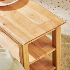 Dewfig Shoe Rack Bench, 3-Tier Shoe Shelf Organizer,10-Pairs Entryway Storage Bench For Hallway, Bedroom, Living Room, Bedroom, Hold Up To 550 Lbs, Solid Wood, Natural -Safavieh Furniture 51837S4XAkL