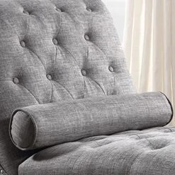 Rosevera Sereno Polyester Upholstered Button Tufting With Toss Pillow Chaise Lounge Chair For Indoor Bedroom, Linen Gray 13 Rosevera Sereno Polyester Upholstered Button Tufting With Toss Pillow Chaise Lounge Chair For Indoor Bedroom, Linen Gray -Safavieh Furniture 5183gr9gtHL
