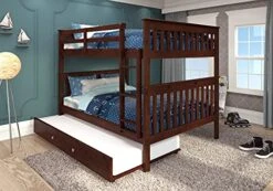 PD-123-3CP-503 Full Over Full Mission Bunk Bed With Twin Trundle - Cappuccino