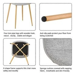 Bacyion 5 Pieces Modern Dining Table Set For 4,Rectangle Glass Table And 4 Fabric Kitchen Room Chairs,Dining Room Table And Chairs Set For Home And Small Space (Rectangle Table + 4 Light Grey Chairs) 9 Bacyion 5 Pieces Modern Dining Table Set For 4,Rectangle Glass Table And 4 Fabric Kitchen Room Chairs,Dining Room Table And Chairs Set For Home And Small Space (Rectangle Table + 4 Light Grey Chairs) -Safavieh Furniture 518OeUZTDJL