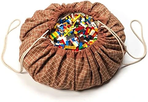 Play&Go Play & Go Organic Cotton Drawstring Play Mat Storage Bag - Kids Toy Storage Organizer - Storage Bag For Children, Large 55" Play Mat For Toddlers Toys And Bag For Storage - Blue 6 Play&Go Play & Go Organic Cotton Drawstring Play Mat Storage Bag - Kids Toy Storage Organizer - Storage Bag For Children, Large 55" Play Mat For Toddlers Toys And Bag For Storage - Blue - Image 6