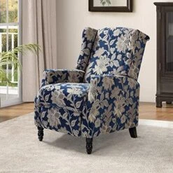 TINA'S HOME Set Of 2 Recliner Sofa Chair Fabric Upholstered For Living Room Leisure And Entertainment,Navy Checkerboard -Safavieh Furniture 518ZaMfRFCL. AC