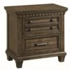 Picket House Furnishings Johnny 2-Drawer Nightstand With USB Transitional/Smokey Walnut/29/62