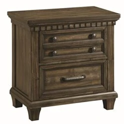 Picket House Furnishings Johnny 2-Drawer Nightstand With USB Transitional/Smokey Walnut/29/62
