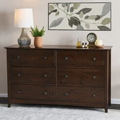 Creative Co-Op Shaker 6-Drawer Chest, Walnut -Safavieh Furniture 518slYvF4AL
