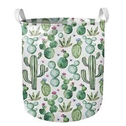 ZFRXIGN Cactus Laundry Baskets Collapsible / Cute Storage Bins Baby Nurser / Kids Girls Dirty Hamper For Clothes Large Canvas Baskets Home Kitchen Room Organizer