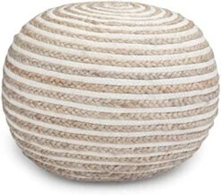 SIMPLIHOME Margo Round Pouf, Footstool, Upholstered In Multi Color Hand Braided Jute, For The Living Room, Bedroom And Kids Room, Boho, , 27 SIMPLIHOME Margo Round Pouf, Footstool, Upholstered In Multi Color Hand Braided Jute, For The Living Room, Bedroom And Kids Room, Boho, , -Safavieh Furniture 518xnXYx6vL. AC