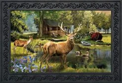 Briarwood Lane Great Outdoors Summer Doormat Elk Wildlife Indoor Outdoor 30" X 18"