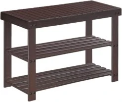 SONGMICS Shoe Rack Bench, 3-Tier Bamboo Shoe Storage Organizer, Entryway Bench, Holds Up To 286 Lb, For Entryway Bathroom Bedroom, Black ULBS04H -Safavieh Furniture 519FxTufBUL. AC