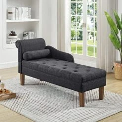 24KF Modern Upholstered Tufted Chaise Lounge Chair, Comfortable Fashional Living Room Chaise Chairs-Dark Grey 17 24KF Modern Upholstered Tufted Chaise Lounge Chair, Comfortable Fashional Living Room Chaise Chairs-Dark Grey -Safavieh Furniture 519GkXh1kL. AC