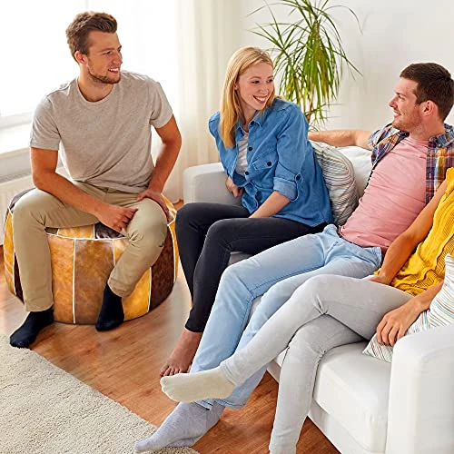 Bohepuffex Handmade Moroccan Pouf Foot Stool Round & Large Storage Cover Bohemian Style Ottoman An Exotic Décor For Living Room Bedroom Or Wedding Gifts Faux Leather Unstuffed Only Cover (color Block) 5 Bohepuffex Handmade Moroccan Pouf Foot Stool Round & Large Storage Cover Bohemian Style Ottoman An Exotic Décor For Living Room Bedroom Or Wedding Gifts Faux Leather Unstuffed Only Cover (color Block) - Image 5