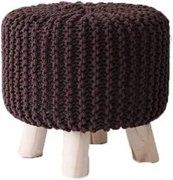 ALDEPO Shoe Cabinet Round Footstool Stool Small Footstool With Legs Upholstered Footstool With Removable Linen Cover - Handmade Wool Knitted Stool (Color : Red) 21 ALDEPO Shoe Cabinet Round Footstool Stool Small Footstool With Legs Upholstered Footstool With Removable Linen Cover - Handmade Wool Knitted Stool (Color : Red) -Safavieh Furniture 519P85JtXGL. AC