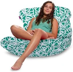 Posh Creations Structured Comfy Bean Bag Chair For Gaming, Reading And Watching TV, Laguna Lounger, Nylon - Camo Digital -Safavieh Furniture 519QeQhD39L. AC