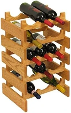 Wooden Mallet 24 Bottle Dakota Display Top Wine Rack, Medium Oak -Safavieh Furniture 519aQPvQnCL. AC