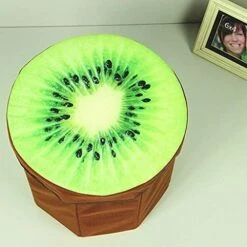 DOUBAO Folding Storage Organizer Stool Cute 3D Creative Fruit Velvet Toy Storage Box Footstool (Color : Pineapple) -Safavieh Furniture 519ovvZilcL. AC