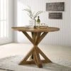 Roundhill Furniture Windvale Cross-Buck Base Counter Height Dining Table, Distressed Black