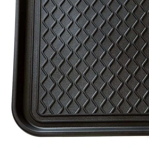 Stalwart 75-ST6012 All Weather Boot Tray-Water Resistant Plastic Utility Shoe Mat For Indoor And Outdoor Use In All Seasons (Black), Large 2 Stalwart 75-ST6012 All Weather Boot Tray-Water Resistant Plastic Utility Shoe Mat For Indoor And Outdoor Use In All Seasons (Black), Large - Image 2