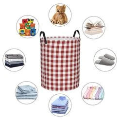 Foruidea Check Red Laundry Basket,Laundry Hamper,Collapsible Storage Bin,Oxford Fabric Clothes Baskets,Nursery Hamper For Home,Office,Dorm,Gift Basket -Safavieh Furniture 51Ag3s8QSmL