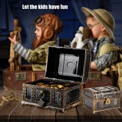 Pirate Treasure Chest For Kids Toy Treasure Box,Pirate-Themed Party Birthday Gifts,Treasure Chest For Kids Prizes Games.(Square A) 11 Pirate Treasure Chest For Kids Toy Treasure Box,Pirate-Themed Party Birthday Gifts,Treasure Chest For Kids Prizes Games.(Square A) -Safavieh Furniture 51AiSQ3u9FL