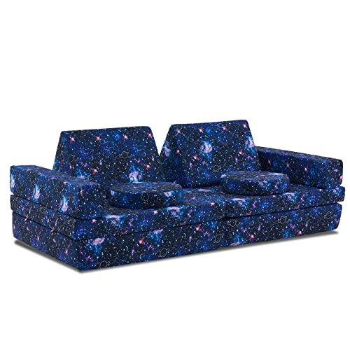 Jela Kids Couch Extended Size 10PCS With Futons, Floor Couch Floor Sofa Modular Furniture For Kids And Adults, Modular Foam Play Couch, Modular Sectional Sofa (Galaxy) 3 Jela Kids Couch Extended Size 10PCS With Futons, Floor Couch Floor Sofa Modular Furniture For Kids And Adults, Modular Foam Play Couch, Modular Sectional Sofa (Galaxy) - Image 3