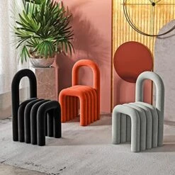 QQXX Velvet Footstool Ottoman,U-Shaped Footrest Stool With Backrest,Small Foot Stool Makeup Stool For Entryway, Modern Upholstered Sofa Seat Step Stool For Living Room Bedroom Decor(16x22x31inch, B) -Safavieh Furniture 51AzlNGv6bL