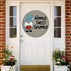 MatureGirl Gnome Door Hanger, Gnome Interchangeable All Seasons Welcome Sign Lighted Garden Statues (Multicolor, One Size) -Safavieh Furniture 51B68U6kngS