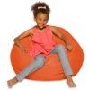 Big Comfy Bean Bag Chair: Posh Large Beanbag Chairs With Removable Cover For Kids, Teens And Adults - Polyester Cloth Puff Sack Lounger Furniture For All Ages - 27 Inch - Solid Orange