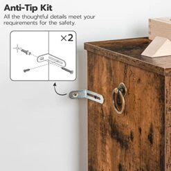 HOOBRO Kids Bookshelf, Toy Organizers And Storage, 2 Drawers And 5 Compartments, Kids Bookcase, Children's Toy Shelf, For Game Room, Bedroom, Playroom, Nursery, School, Rustic Brown FG33CW01 -Safavieh Furniture 51BHrzplLPL