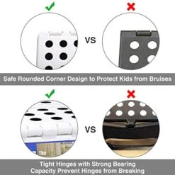 Delxo 9” Folding Step Stool In White,1 Pack Premium Heavy Duty Foldable Stool For Kids,Portable Collapsible Plastic Step Stool,Non Slip Folding Stools For Kitchen Bathroom Bedroom -Safavieh Furniture 51BJi6E26jL