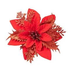 MatureGirl Christmas Flower Simulation Flower Christmas Wreath Decoration Flower Christmas Tree Decoration Party Favors For Kids 8-12 Goodie Bags Boys (A, One Size)