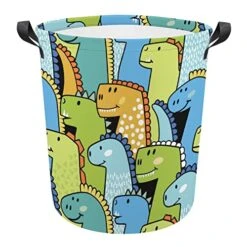HoaMoya Collapsible Funny Dinosaurs Cartoon Laundry Hamper Nursery Hamper Large Waterproof Clothes Toy Storage Basket Bin For Kids Boys Girls Bedroom Bathroom