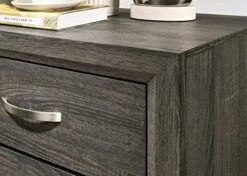 Stout Panel King Size Bedroom Set With Bed, Dresser, Mirror, 2 Night Stands, Chest, Grey -Safavieh Furniture 51BrYE8EYkL