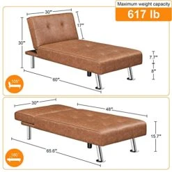Yaheetech Faux Leather Sectional Sofa Couch Sectional Living Room Furniture Set Convertible Futon Sofa Beds With Chaise Lounge, Brown -Safavieh Furniture 51CCtlMSJGL